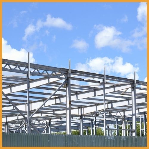 Commercial metal building under construction in Indianapolis, IN