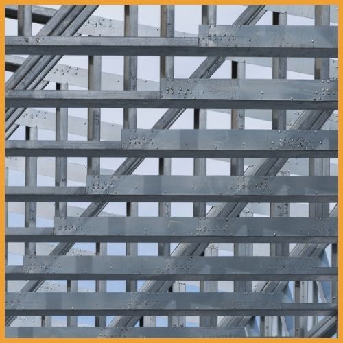 Metal building structure being installed in Plainfield, IN