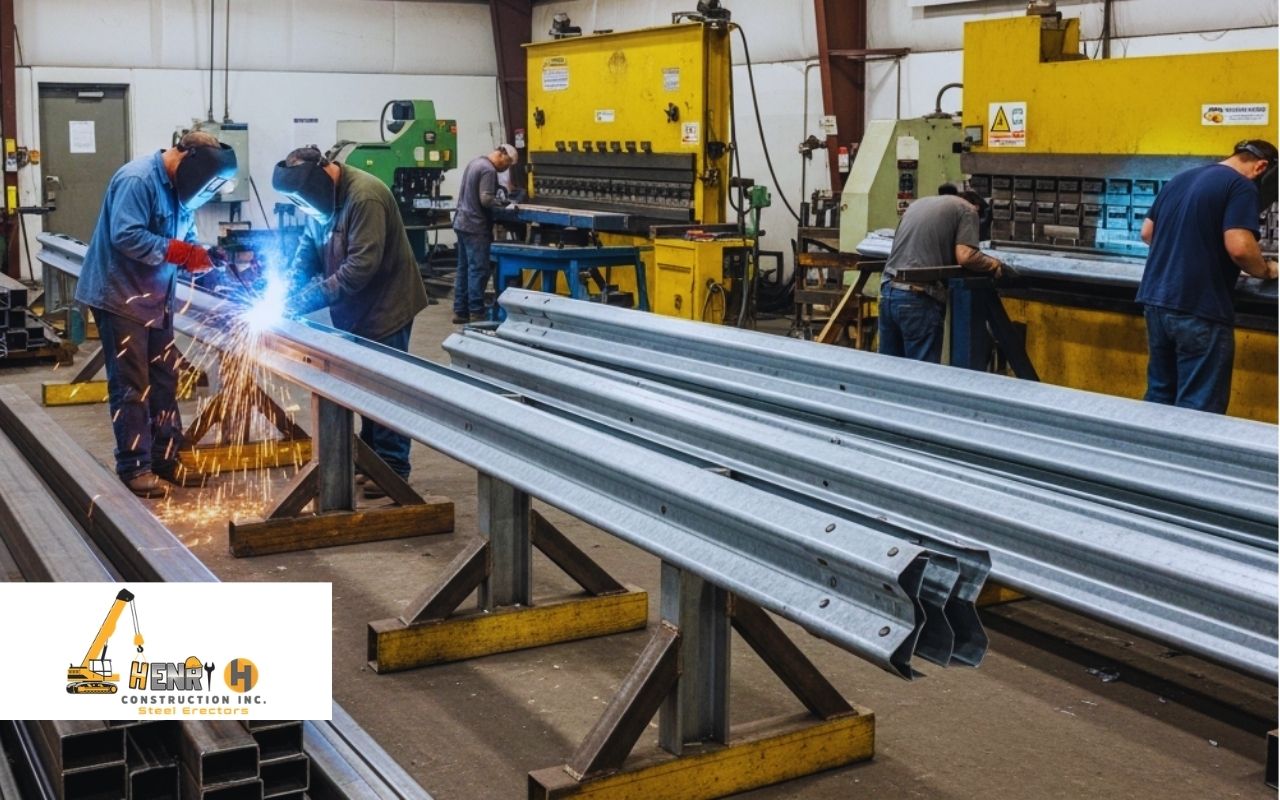 metal guardrail fabrication in Indianapolis for highway safety