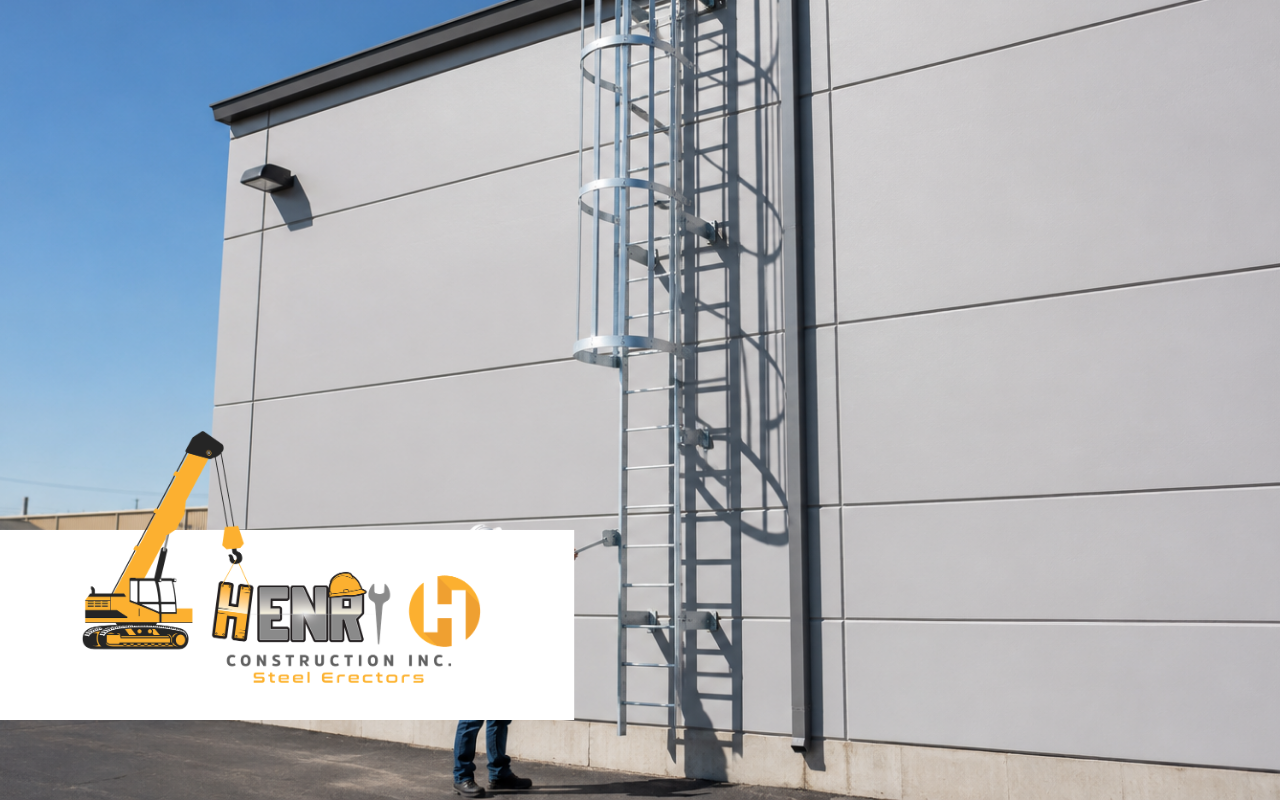 Commercial steel access ladders in Indianapolis for safer roof access