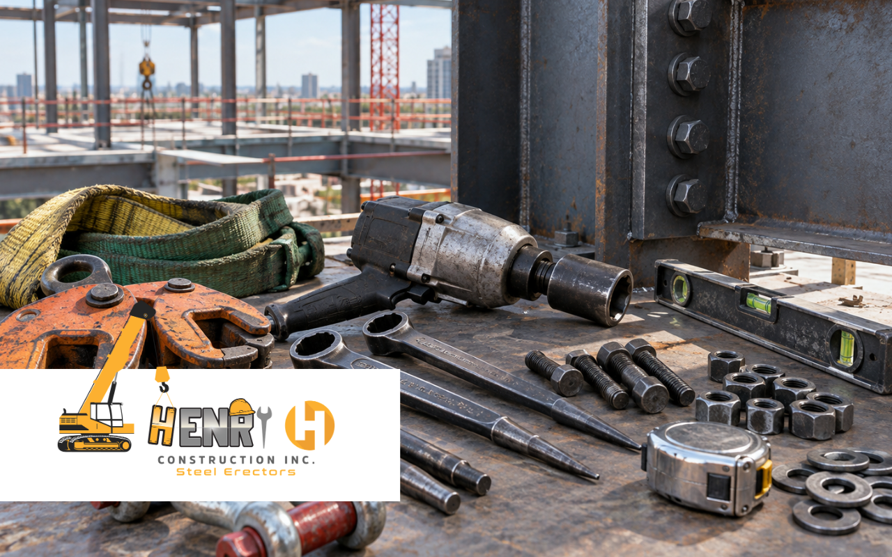Steel erection tools used for structural steel assembl