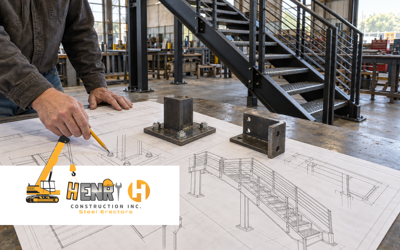 Miscellaneous metals coordination using detailed shop drawings for commercial construction